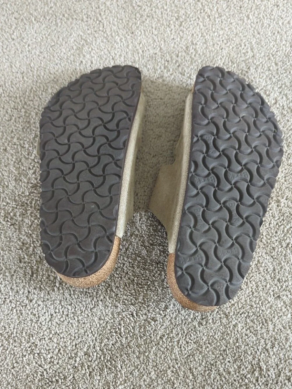 Birkenstock Men's Suede Two-Strap Sandals in Taupe